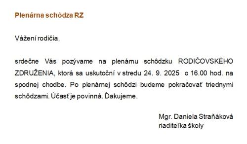 plenárna schôdza 
